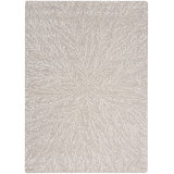 Donell Hand Tufted Floral Area Rug in Taupe/White