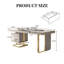 Executive Light Luxury Desk Slate Top & Gold Metal Base 70.87" Modern Home Office Writing Computer Table with 2-DrawersCabinet