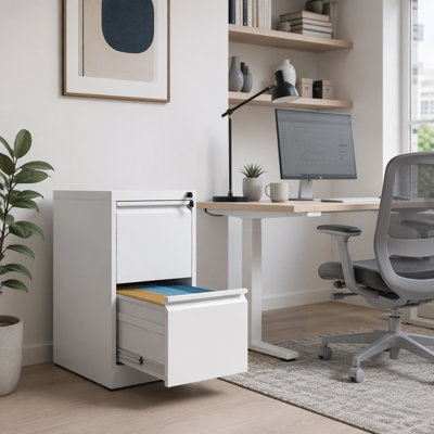 Classeur vertical métallique robuste à 2 tiroirs avec serrure pour documents aux formats A4, Juridique et Lettre, idéal pour le bureau et la maison