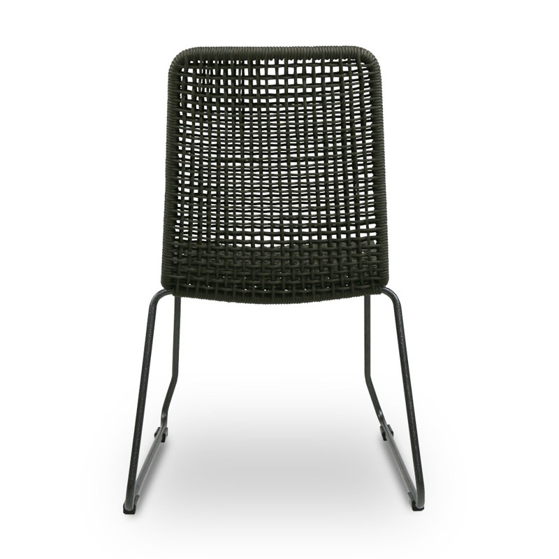 Knot Patio Dining Side Chair, Charcoal Gray /Charcoal 