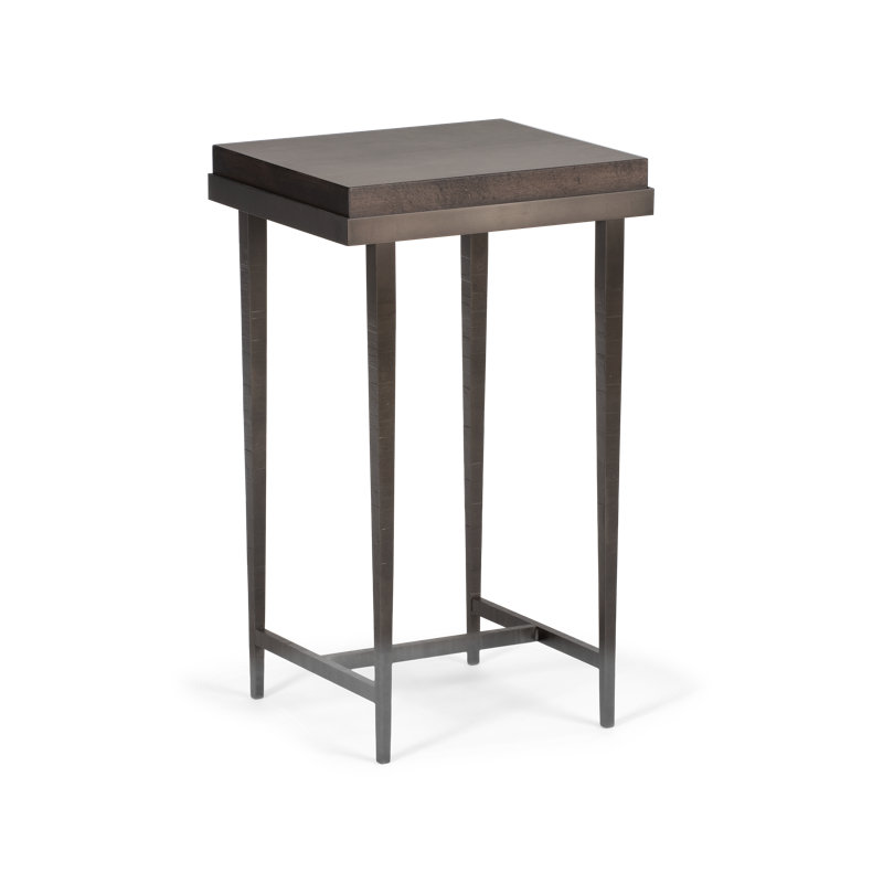 Wick Solid Wood Top Side Table, Oil Rubbed Bronze, Gray Maple
