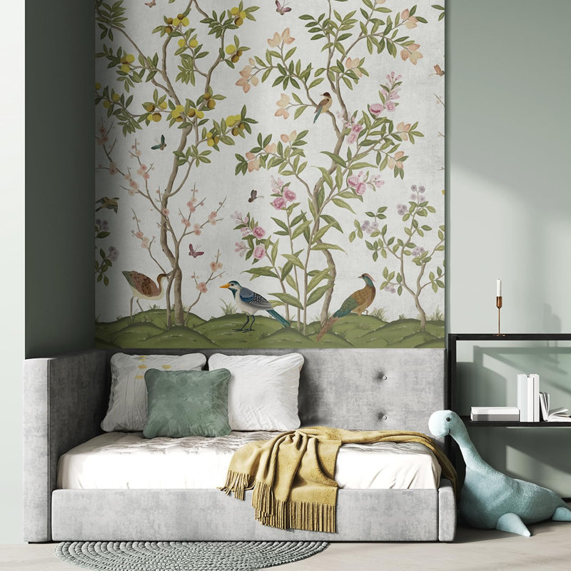 Abstract Floral Peel & Stick Floral Border, 48" L x 48" W