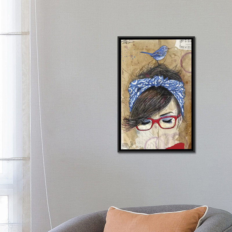 « just now now », reproduction d’art sur toile tendue, H 26 po x l 18 po x P 1,5 po, Toile avec cadre noir, Pas de tapis