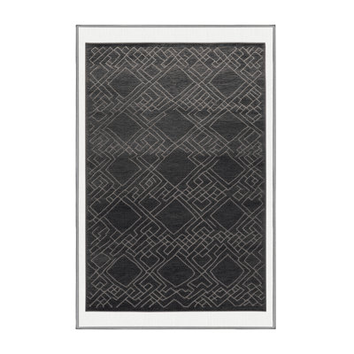 Machine Washable Trellis Gray Area Rug