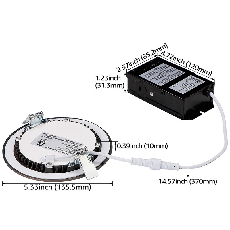 Ensemble d'éclairage encastré ultra mince DEL 4 "avec blanc froid 4000K Elite Elite Remodel, Bronze huilé