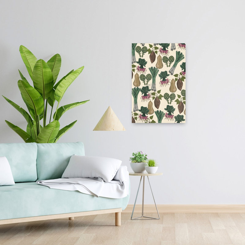 Jardin, légumes frais, paysage rustique biologique, art mural, H 24 po x l 16 po