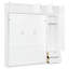 Grand lit mural avec armoire supérieure, tablettes, garde-robe et tiroirs - pliable pour économiser de l'espace en blanc, idéal pour les petits appartements, avec des lattes flexibles, des tiroirs de sommeil confortables, des espaces de vie