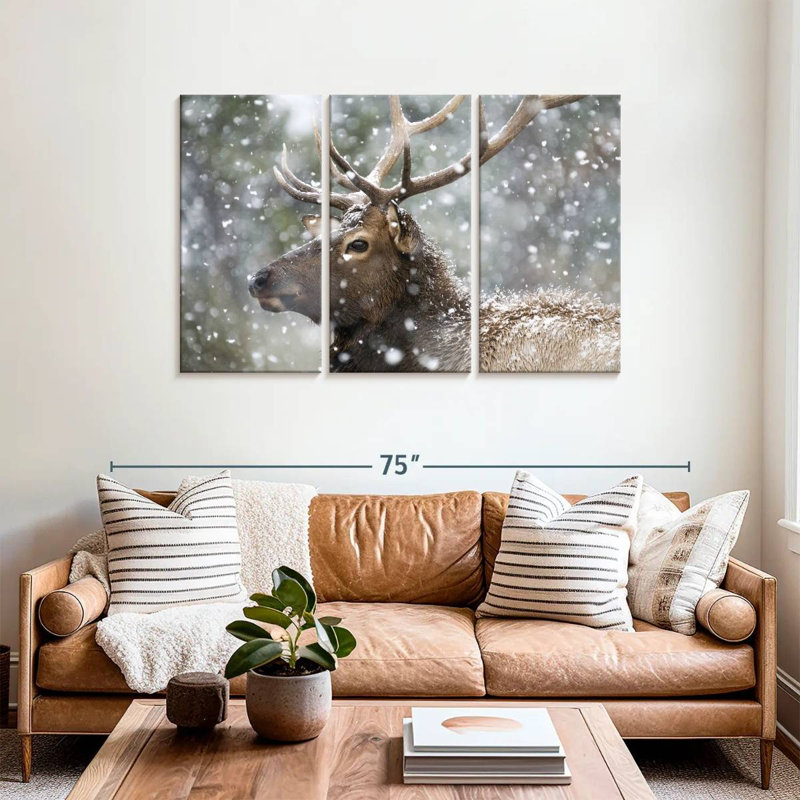 Brampt Winter Snow Elk, 36" H x 57" W
