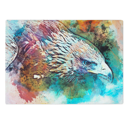 Glass Eagle in Abstract Chopping Board