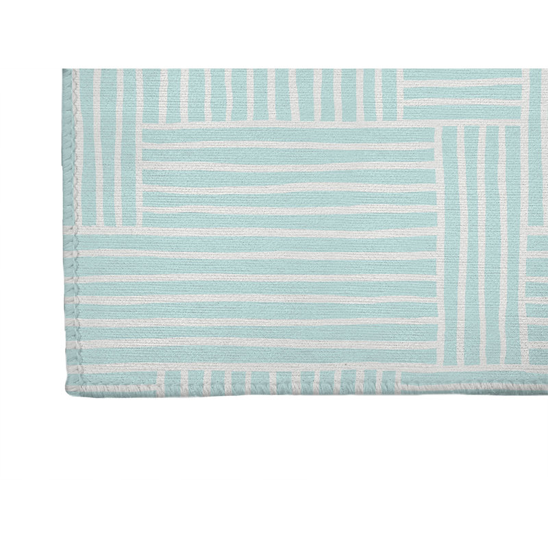 Tapis de cuisine antidérapant Grid Puz, Rectangle 4pi x 6 pi, Bleu clair