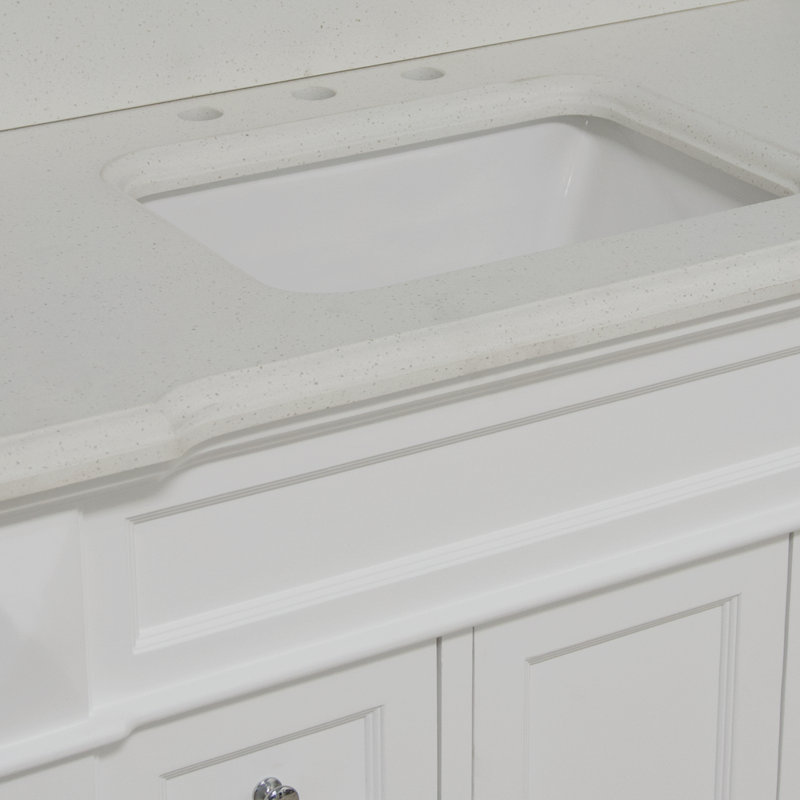 Ensemble de meuble-lavabo simple 42 po Ensa, Blanc, Quartz