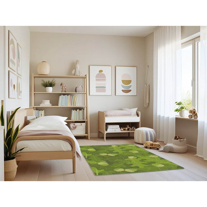 Tapis vert tissé à la machine, Rectangle 3 pi x 5 pi
