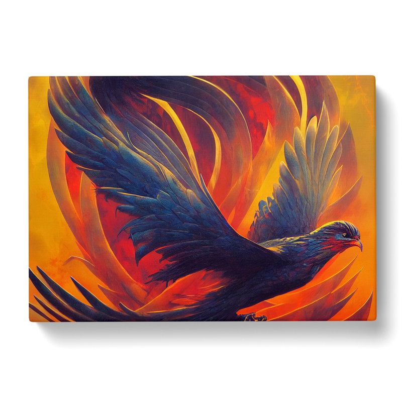 Luminous Phoenix Bird - Wrapped Canvas, 40cm H x 60cm W x 3cm D