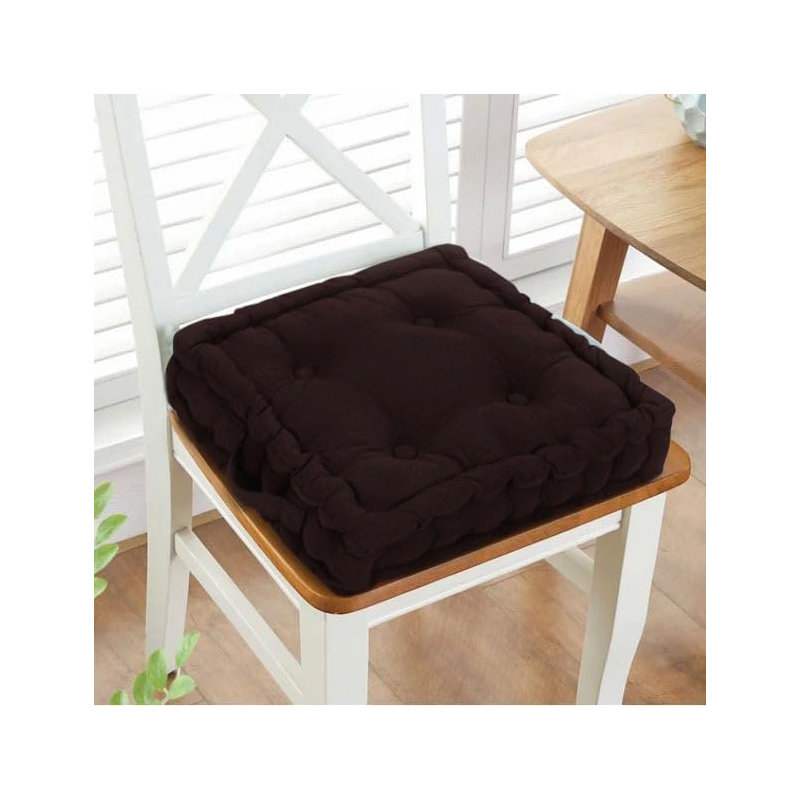 Samyo 45x45+10cm Box Cushion Seat Cushion, Chocolate
