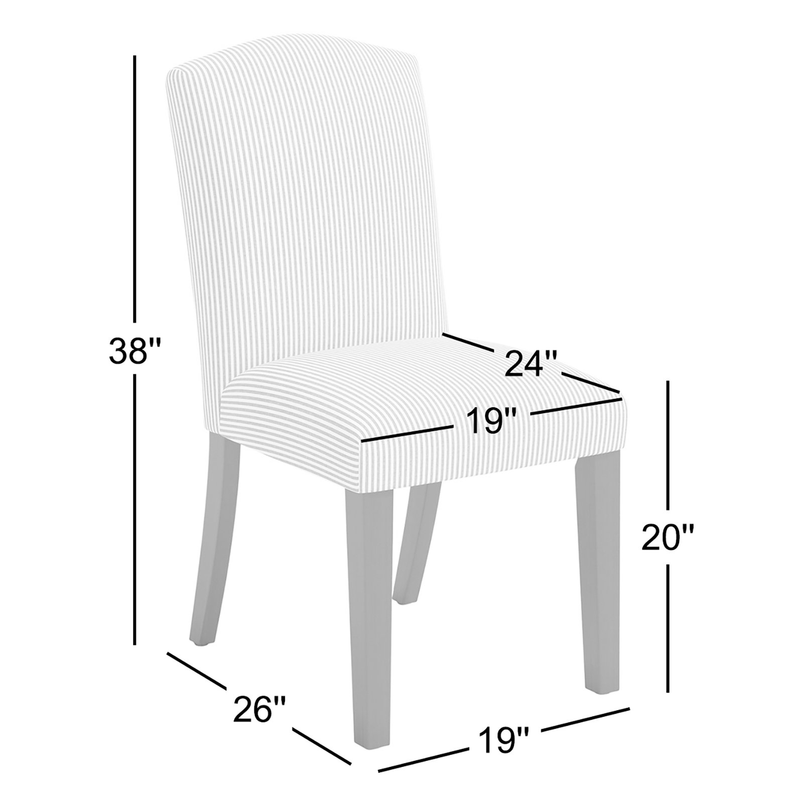 Estrela Side Chair, Prep Stripe Blue, Espresso