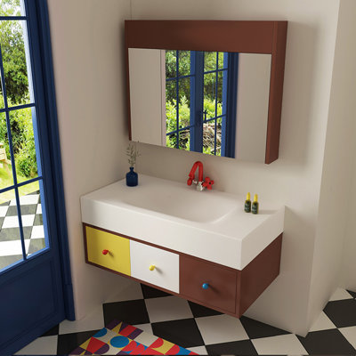 French cream style fashion bathroom cabinet