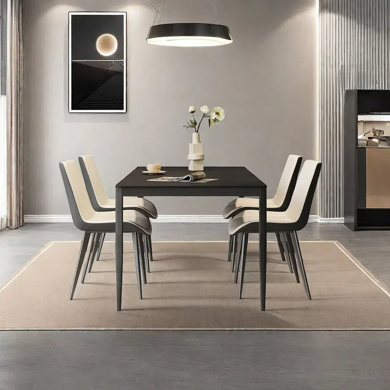 Ensemble de table de salle à manger et de chaises Pure Black Rock, H 29,52 po x L 62,99 po x l 31,49 po