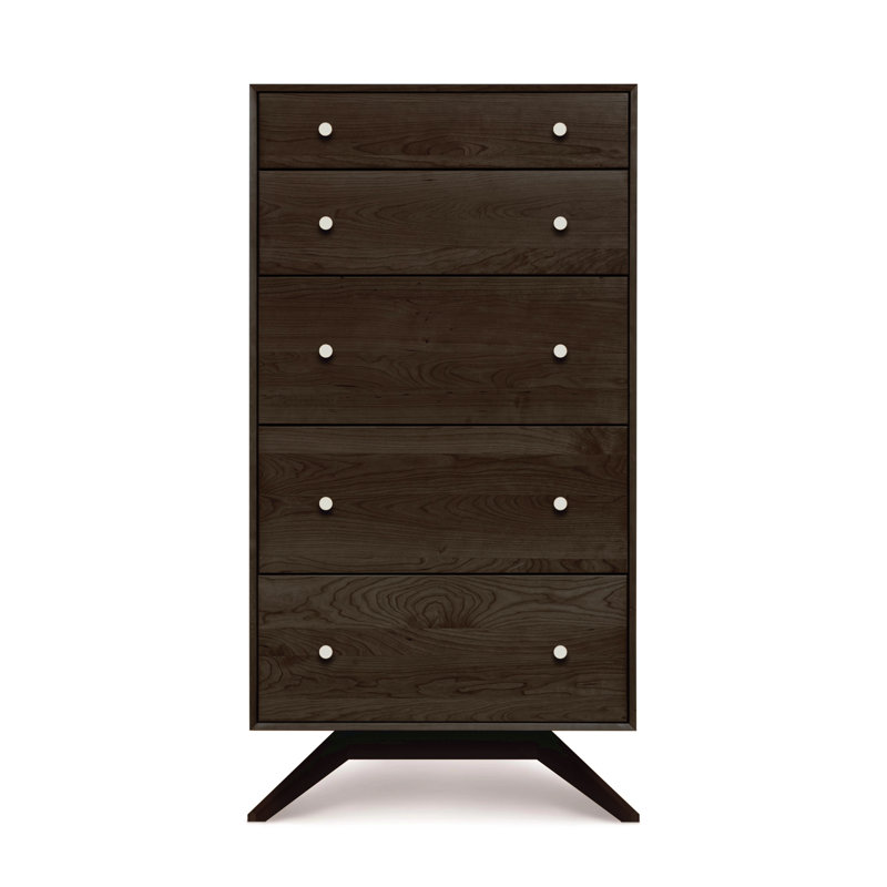 Astrid 5 Drawer Chest, Smoke Cherry