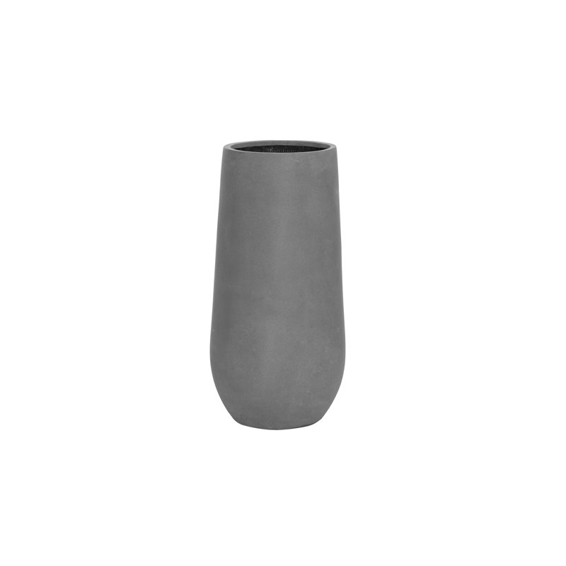 Round Tapered Fiberstone Planter, Gray