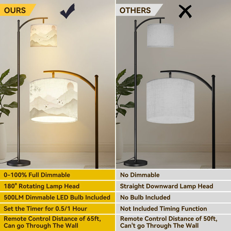 Lampe sur pied en arc Serene