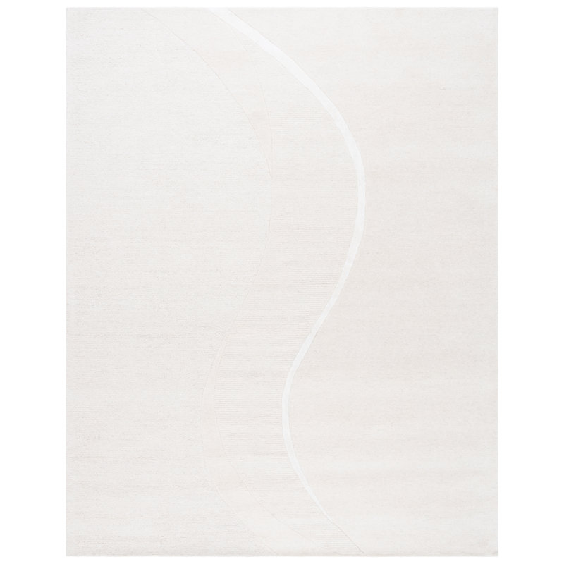 Tapis ivoire en laine / viscose touffeté à la main Fifth Avenue 452, Rectangle 8 pi x 10 pi