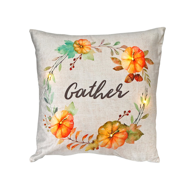 Floral Cotton Blend Throw Pillow