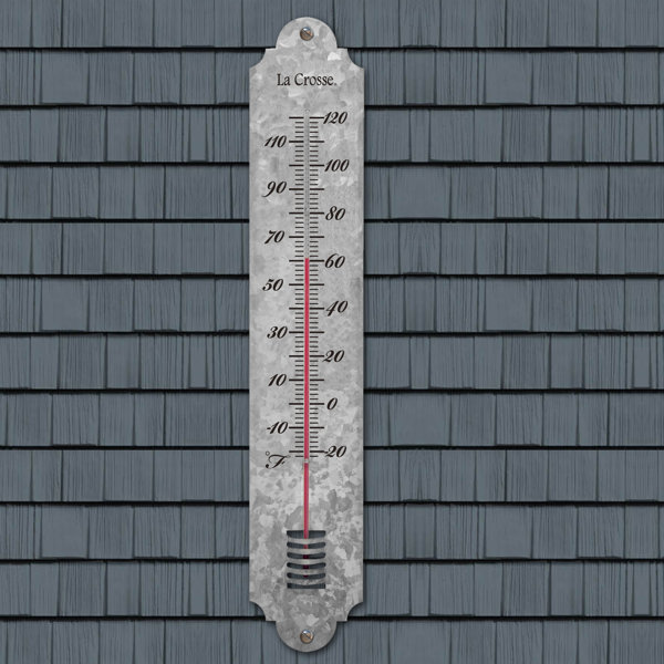 Indoor Outdoor Thermometer with Large Numbers for Patio, Pool, and Indoor Areas, - Side Bracket