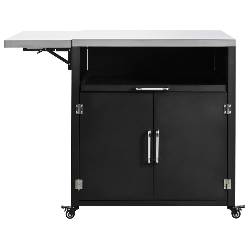 Armoire d'extérieur polyvalente avec surfaces de travail pliables et extensibles