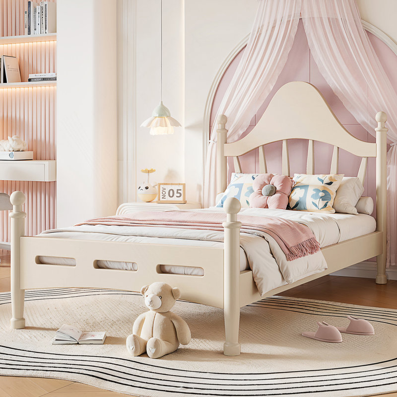 Lit plateforme simple avec tête de lit chic, structure de lit en bois massif avec support à lattes, pas de sommier tapissier et conception basse à terre