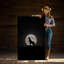 «Coyote Howling at the Moon», art sur toile - Texas Night Sky Wall Decor - Western rustic print-45336909