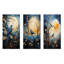 Ensemble de 3 décorations murales Springime Blue Bird Singing Blooms I - Bird-2034640739