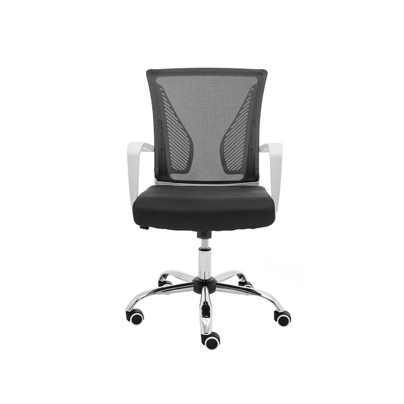 Chaise de travail en filet Mashea, Blanc, Noir
