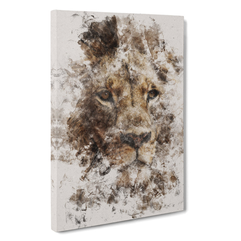 Face Of A Lion - Wrapped Canvas Painting, 76cm H x 50cm W x 3cm D