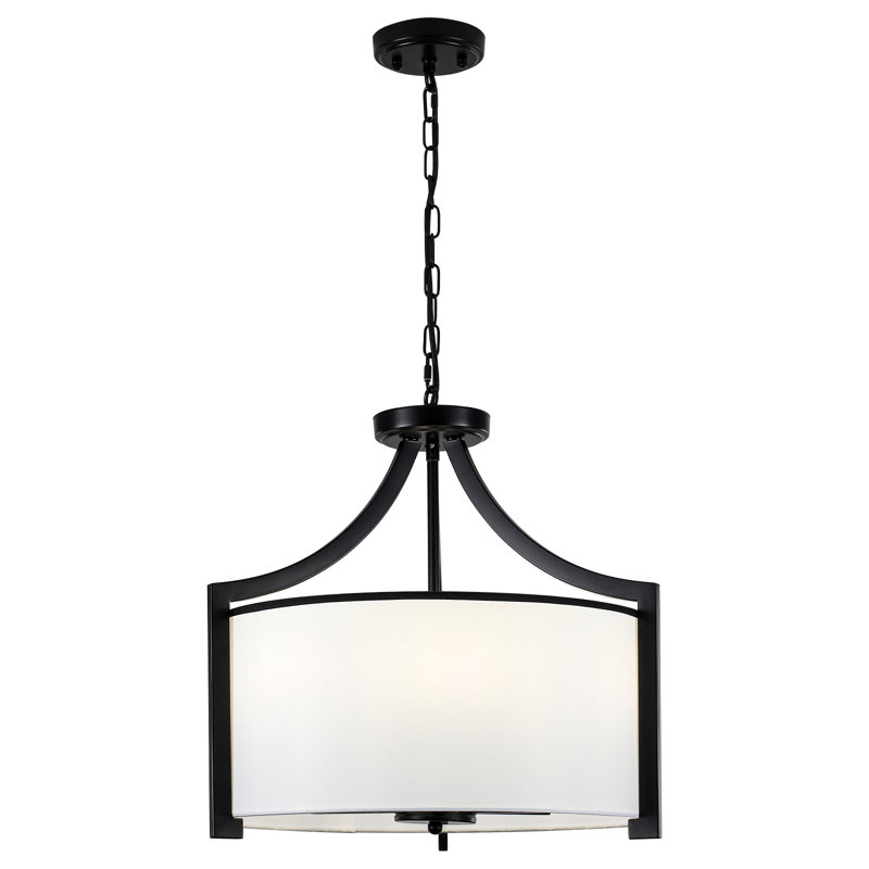 Lustre tambour 6 lumières à intensité variable, Noir mat