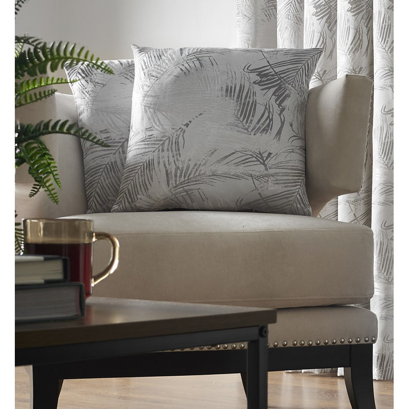 Porphyrion Floral Scatter Cushion, 45cm H x 45cm W x 10cm D, Silver