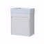 Meuble-lavabo flottant mural avec lavabo en résine blanche et porte d'armoire à fermeture en douceur-1329957220