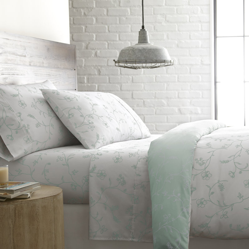 Ensemble de draps Southbest Fine Linens Sweetbrier Floral, Ensemble de draps pour très grand lit + drap-hous