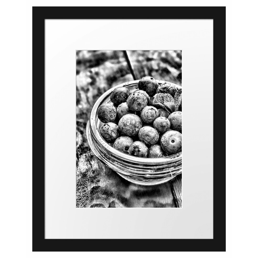 Gerahmtes Poster Heidelbeeren Frucht Obst