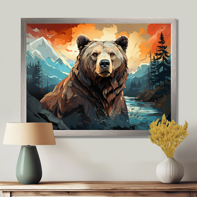 Impression sur toile Balmeet Bear Majestic Geometric II - Bear, H 12 po x l 20 po x P 1 po, Toile tendue