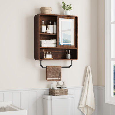Armoire de salle de bain murale, armoire de rangement à porte coulissante - Armoires à pharmacie avec miroir pour salle de bain et cuisine