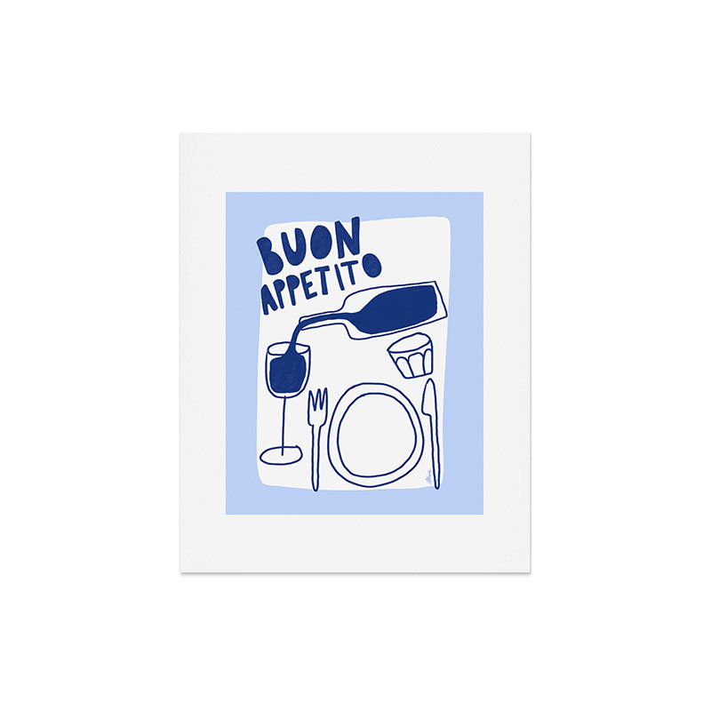 Athenesatelier Buon Appetito, reproduction d'art encadrée, H 20 po x l 16 po x P 1 po, Impression sans cadre