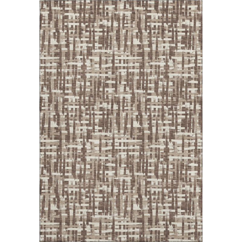 Premium Machine Washable Crumley AMF1059 Lines Rug_AMF1059BR, Rectangle 9' x 12'