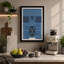 Blue Barn Study Geometric - Wrapped Canvas-1873580953-1873580956