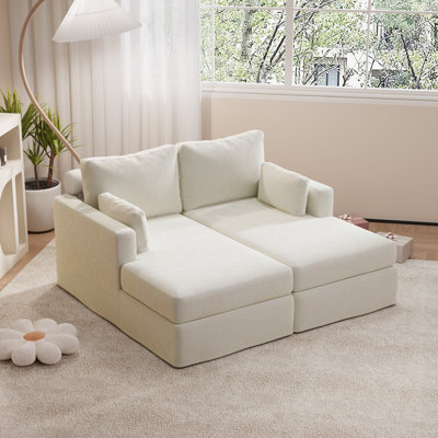59.8" Length Upholstered Double Chaise Lounge by Latitude Run
