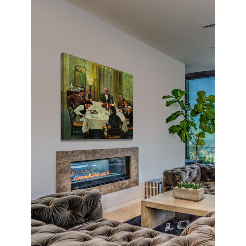 Family Birthday Party by John Falter - Wrapped Canvas Painting, 46cm H x 46cm W