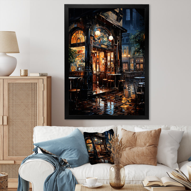 Night Jazz Serenade 5 - Jukeboxes, art mural, H 32 po x l 24 po x P 1 po, Cadre photo noir simple