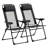Outsunny Folding Patio Chairs Set Of 2, Outdoor Deck Chair With Adjustable Sling Back, Camping Chair With Removable Headrest For Garden, Backyard, Lawn, Black-1370666176