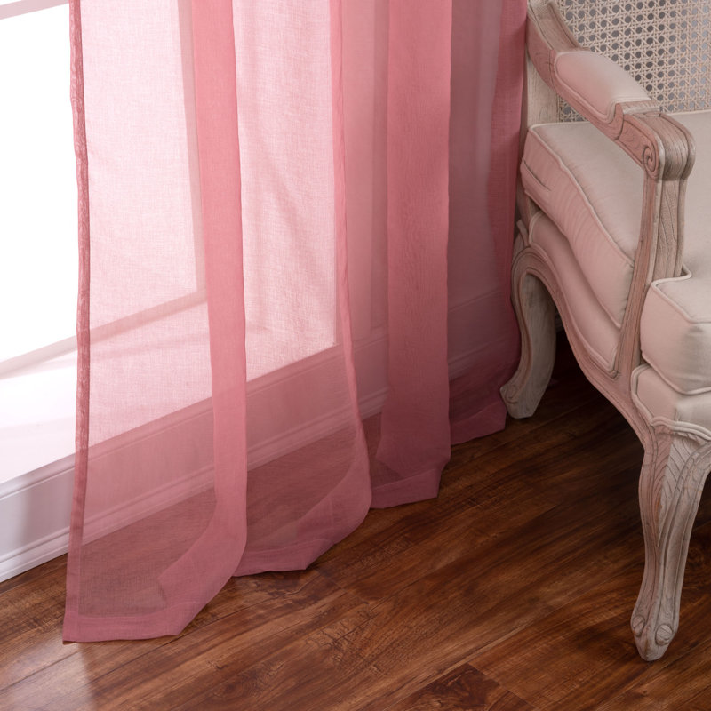 Paire de rideaux transparents avec œillets Amarely, Mauve, L 52 po x L 96 po