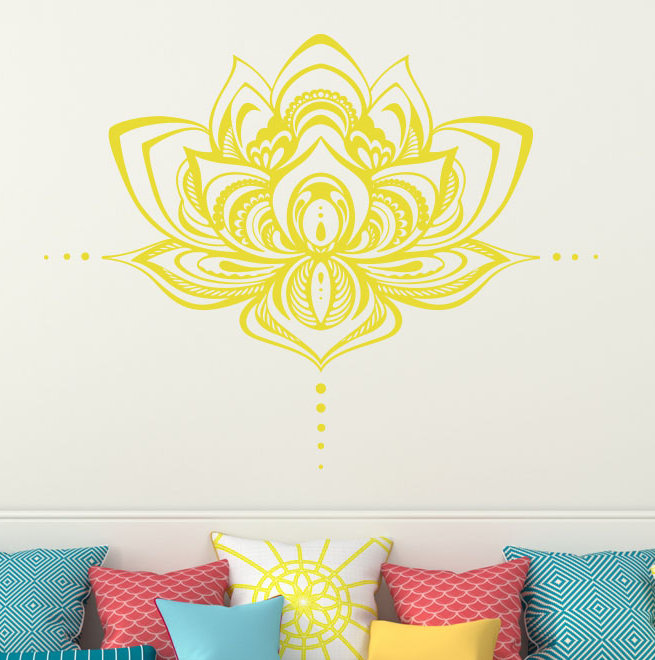 Décalcomanie murale fleur lotus Natazhat, Jaune