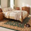 Tapis Courtyard traditionnel à motifs floraux or, vert, crème et ivoire, lavable à la machine, antidérapant, à poils courts, pour l'intérieur et l'extérieur, adapté aux animaux domestiques, idéal pour le salon, la chambre, la salle à manger, l'entrée, le couloir ou le bureau.-1795401774